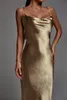 Vestido de Mujer Summerklänningar för kvinnor Bodycon Dresses Spaghetti Rem Ankellängd Sashes Solid Color Empire Designer Dresses Luxury Dress Designer Dress Women