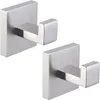 2pcs Bathroom Towel Hooks Angle Simple Stainless Steel Shower Holders Coat Bathrobe Hangers Square Robe Wall Mount 240407