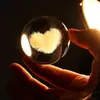 Decoratieve beeldjes 50 mm Crystal Ball gegraveerde 3D Love Heart Glass Sphere Globe Paperweight Wedding Conference Decor Forever VanLine's