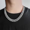 15mm Conjunto misto de zirconia t-quadrado Miami Chain Fashion Fashion Hip Hop Jewelry Mens Colar Bracelet