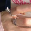 Pierścienie klastra Ventfille 925 Stamp Silver Color Love Heart Pierścień dla kobiet Nieregularny kryształowy prezent urodzinowy Drop
