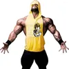 Herrtankstoppar 024 Summer Hooded Clothes Sports Fitness Beach Spela Volleyball Sleeveless T-Shirt Vest