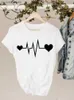 T-shirt da donna Plus size vestiti grafici a T 90S SWT Love Heart Valentine Ladies Stampare T Abbigliamento estate femminile femminile Short Slve T-shirt Y240420