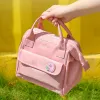 Bags Kawaii Lunch Bag Women Cute Peach Picnic Travel Thermal Breakfast Box Girls School Child Portable Lunch Box Ladies Tote Food Bag