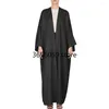 Etniska kläder Elegant Bright Satin Batwing Sleeve Cardigan Robe Modest Muslim Dubai Plus Size Kimono Open Abaya Dress Corban Eid Ramadan