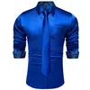 Camisas de vestido masculinas Luxury rosa sólido esticador de cetim smoking para homens camisa de festa de casamento de manga comprida com roupas casuais casuais