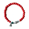 Geomancy Accessory Red Ceramic Bead Ethnic Style Armband, smycken, koi