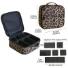 Fall 2023 New Leopard Pattern Cosmetic Bag Partition Multifunktionell Portable Travel Storage Makeup Case