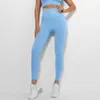 LU-2037 Womens Sports Nouveaux couleurs solides sans couture pêche souriante visage soulevant la hanche sexy pantalon de fitness élevé