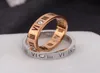 18K GOUD GOLD HOLLW Romeinse cijfers roestvrijstalen ring romantische geliefden sieraden4408682