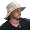 H104 Summer Men Outdoor UV Protection Wide Brim Hiking Hat Mesh Fisherman Beach Sunscreen Cap bucket hats men 240417