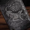 Wallets Fashion Male Organizer Leather Design Tiger Emboss Checkbook Chain Zipper Pocket Wallet Purse Clutch Phone Sleeve Men ck0011bt