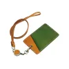 Wallets Luxury Identity Card Badge With Lanyard For Office Work Vegetable Tanned Leather Cowhide Top End Neck Wallet Bus Card Holder