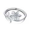 SOURCES DE CLUSTER CROSS-Border Source S925 STERLING Silver Floral Women's Ring Forest Style Small Fresh
