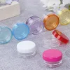 Grade Plastic Container Food Cire 3G / 5G Bottom Round Bott Crème Boîte de bouteille de bouteille de bouteille de cosmétique Boutelles Boutelles 11 Couleurs Th0035 ES S