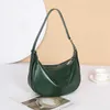 Tanned Vegetable Top Layer Cowhide Versatile Womens Bag Single Shoulder Crossbody Minimalist Zippered Dumpling Moon Tooth Creative