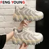 Scarpe da fitness sneakers femminile piattaforma grossa pevida donna di moda ulzzang allacciata papà allenatori femminili neri 2024 primavera