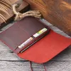 Houders Top Cow Leather Men Passporthouder Trave Wallet Wallet Vintage Handmade Covers op Passport Handeltaart Holder Holderkaart Organisator