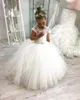 Flower Girl Robes Bridesmaid Party Pageant Robes Lace Flower Girls Robes Blanc First Communion Robe BC4794