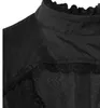 Abiti casual manica nera Renaissce a manica lunga arruffato abito medievale vintage in pizzo irregolarità gonna a più gigoni vittoriane costumi vittoriani