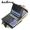 T-shirt Free Name Engraving Men Wallets Card Holder Double Zipper Pocket Men Purse Solid Coin Pocket High Quality Male Purse