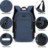 Backpacks modieuze multi -pocket neutrale rugzak, waterdicht, antitheft, 14 inch computer rugzak, USB en hoofdtelefoon gereserveerde poorten