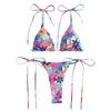 Dames badmode 2024 dames bikini set print bikinis zwempak sexy push up twee stukken erotische lingerie strand high cut high cut