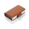 Uchwyty niestandardowe rfid pu skórzane mężczyzn portfel karty kredytowej uchwyt Trifold Slim Mini Portfel Male Magic Smart Wallet Vallet Black Walke