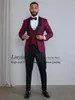 Erkekler takım elbise parıltılı payetler damat düğün smokin 3 adet setler erkekler shawl yaka resmi parti balo balo blazers ince fit kostüm homme