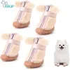 Dog Apparel 4Pcs/set Fleece Boots Winter Anti-Slip Rubber Sole Puppy Shoes Snow Protectors For Outdoor Walking Wholesale