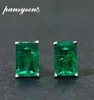 Pansysen Vintage Solid 925 Sterling Silver Emerald Gemstone Stud Earrings for Women Anniversary Party Gift Julörhängen CX203944094