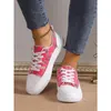 Casual Shoes Luxury Women Designer Canvas Comfy Walking Flats Sneakers Sport Kvinnlig högkvalitativ chaussures Femme Shoe