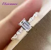 ELSIEUNEE 100 925 Sterling Smeraldo Cut Simulato Diamond Ringio Fashion Fashion Gioielli Regalo per donne intero 2112177359909