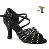 Dansschoenen SWDZM Rhinestone Women Latin Salsa Girl Dancing Black Shiny Ballroom For Girls Ladies