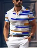 GEOMETRIA BUSINESS Stampa aziendale 3D Casual Golf Polo Short Short Curnodown Polo Shirts Summer Micro-Elastic Mesh Fabric Polo 240419