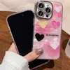 Obudowy telefonu komórkowego Pink Heart Phade na iPhone'a twarda akrylowa ochrona obiektywu wysokiej jakości obudowa dla iPhone'a 15 14 13 12 11 Pro Max plus J240418