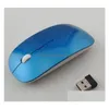 Möss Stil Candy Color Tra Thin Wireless Mouse and Receiver 2.4G USB Optical Colorf Specialer Computer Drop Delivery Computers N DH2EZ