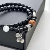 Geomancy Accessoire Nieuwe Chinese stijl Obsidian kralen armband met geluk, koi gourd, Sier Bell Bracelet, het geschenk van het paar, de editie voor heren en dames