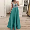 Robes décontractées robe de cocktail pour femmes fashion paillettes sans manches V