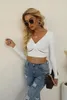 Женские футболки T Hollow Out Twisted Knot Midriff Outfit Top European и American Foot с длинными рукавами