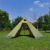 320/400 Big Camping Pyramid Tent 4 Season Ultralight Bushcraft Backpacking Tent Outdoor 210t Plaid Winter Tent With Snow Kjol 240408