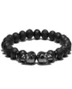 Bracelet punk double design Bracelet 4 Color Natural Stone Beded Lava Braclet for Men Bijoux de bracelet Homme StrandsBed Strands2418189