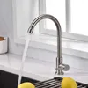 Robinets d'évier de salle de bain robinet de cuisine robot d'eau froide simple robinet avec 360swivel haut de bec acier inoxydable pour un G3 / 8 "