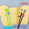 Chopsticks 1-5PCS Stainless Steel For Kids Cartoon Learning Chop Sticks Reusable Training Cute Children Tableware Set