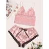 Lingerie erótica de venda quente, conjunto de duas peças sexy de suspensão feminina