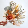 Decorative Flowers Bridal Bouquet Natural Pampas Grass Artificial Rustic Vintage Wedding For Bridesmaid Boho Dried