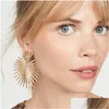 Pendientes de sementales temperamento retro en forma de corazón para mujeres personalidad simples abanicos exagerados geométricos geométricos de entrega de caída coreana joya jewelr dhbzu