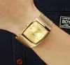 Золотые ультра тонкие кварцевые часы для мужчин модные квадратные мужские мужские часы Стальная сетчатая полоса водонепроницаем