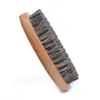髪の毛の毛のブラシ天然イノシシの剃毛櫛男性顔口ひげの丸い木材ハンドル手作りのひげブラシTh1030 es