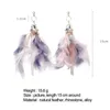 Boucles d'oreilles en peluche cpop longue nature plume pour les femmes géométriques grandes déclarations de résistance aux bijoux de mode Lady Eartrop hiver 2024